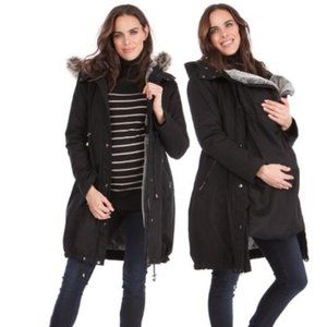 Seraphine 3 in 1 Black Winter Maternity Parka with Fur Hood – Excellent Cond.